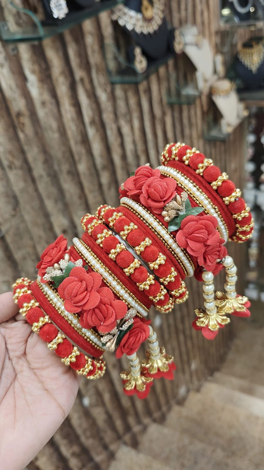 Velvet Flower Bangles