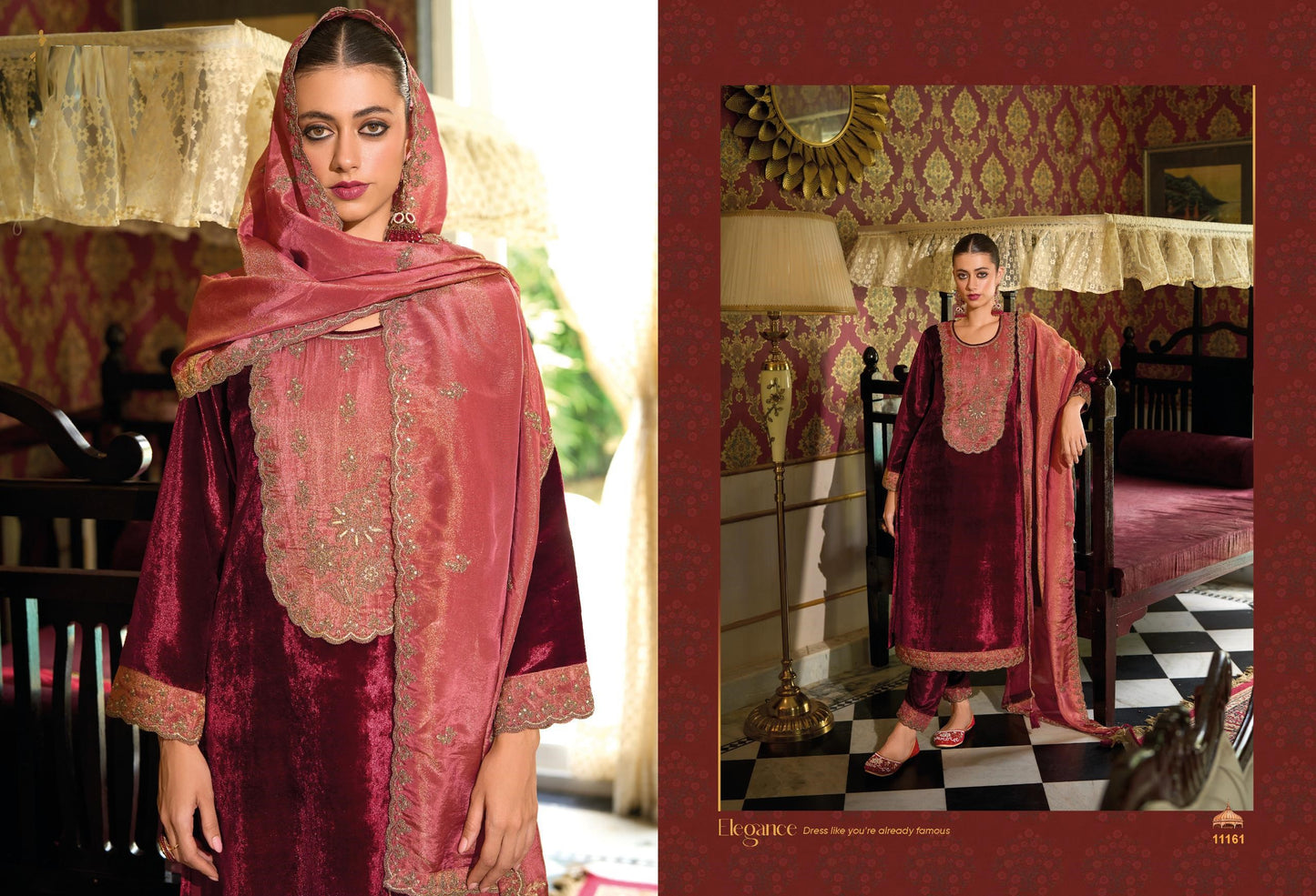 Velvet Embroidered Salwar Kameez - D10