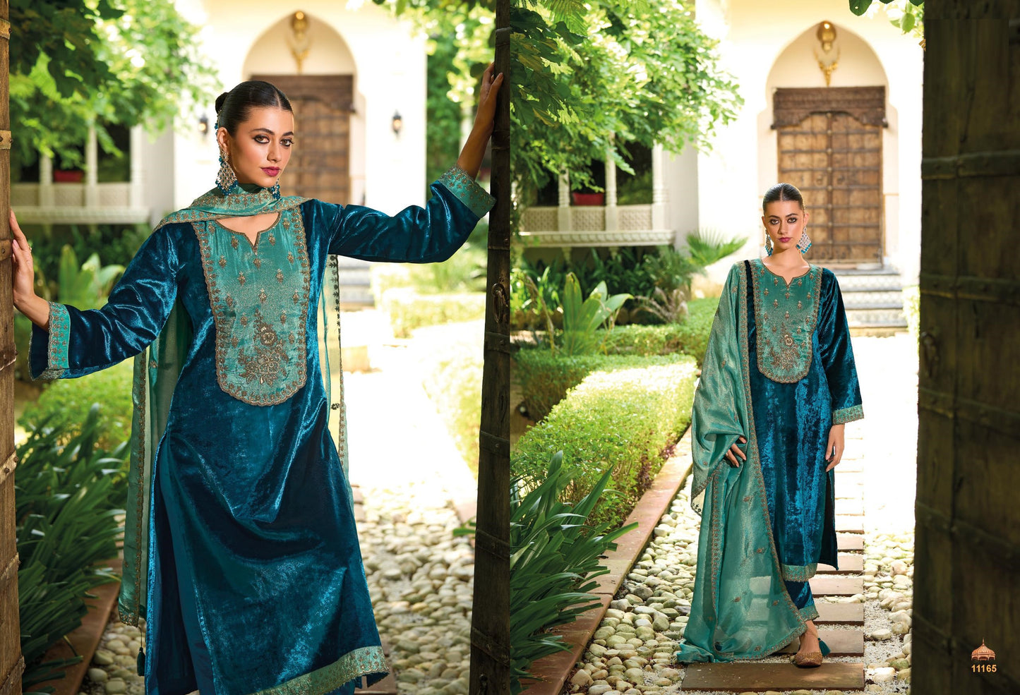 Velvet Embroidered Salwar Kameez - D10
