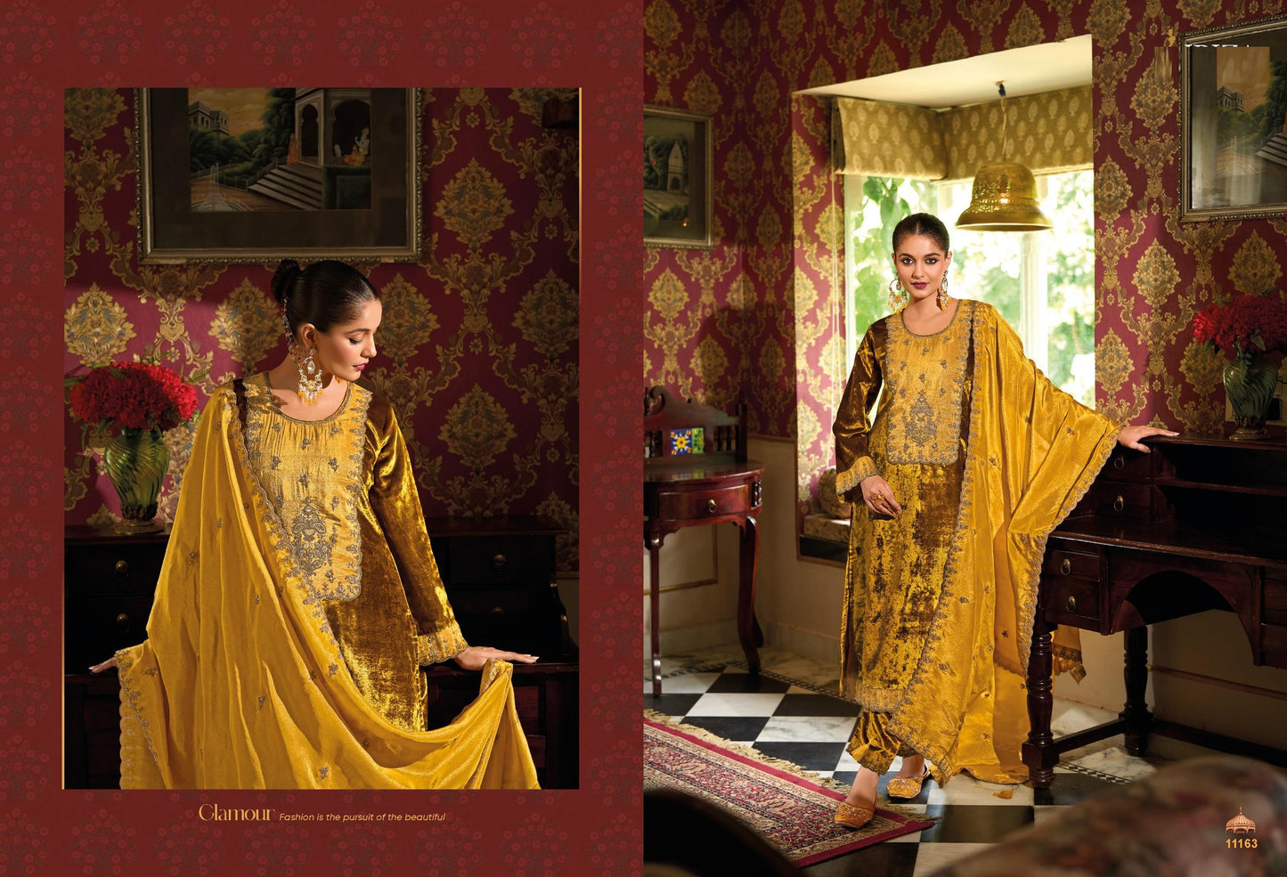 Velvet Embroidered Salwar Kameez - D10