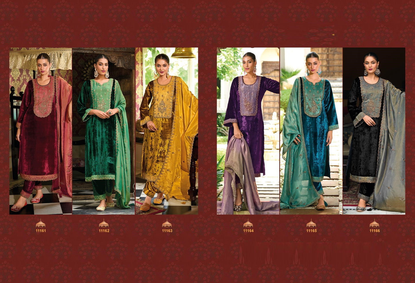 Velvet Embroidered Salwar Kameez - D10