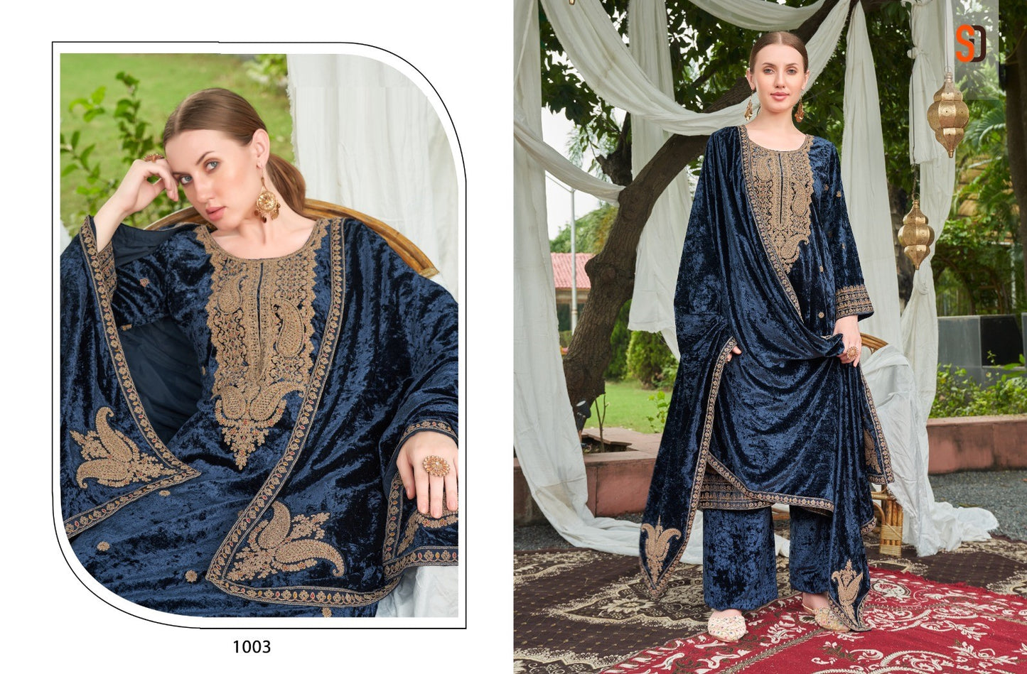Elegant Velvet Salwar Kameez Set - D11
