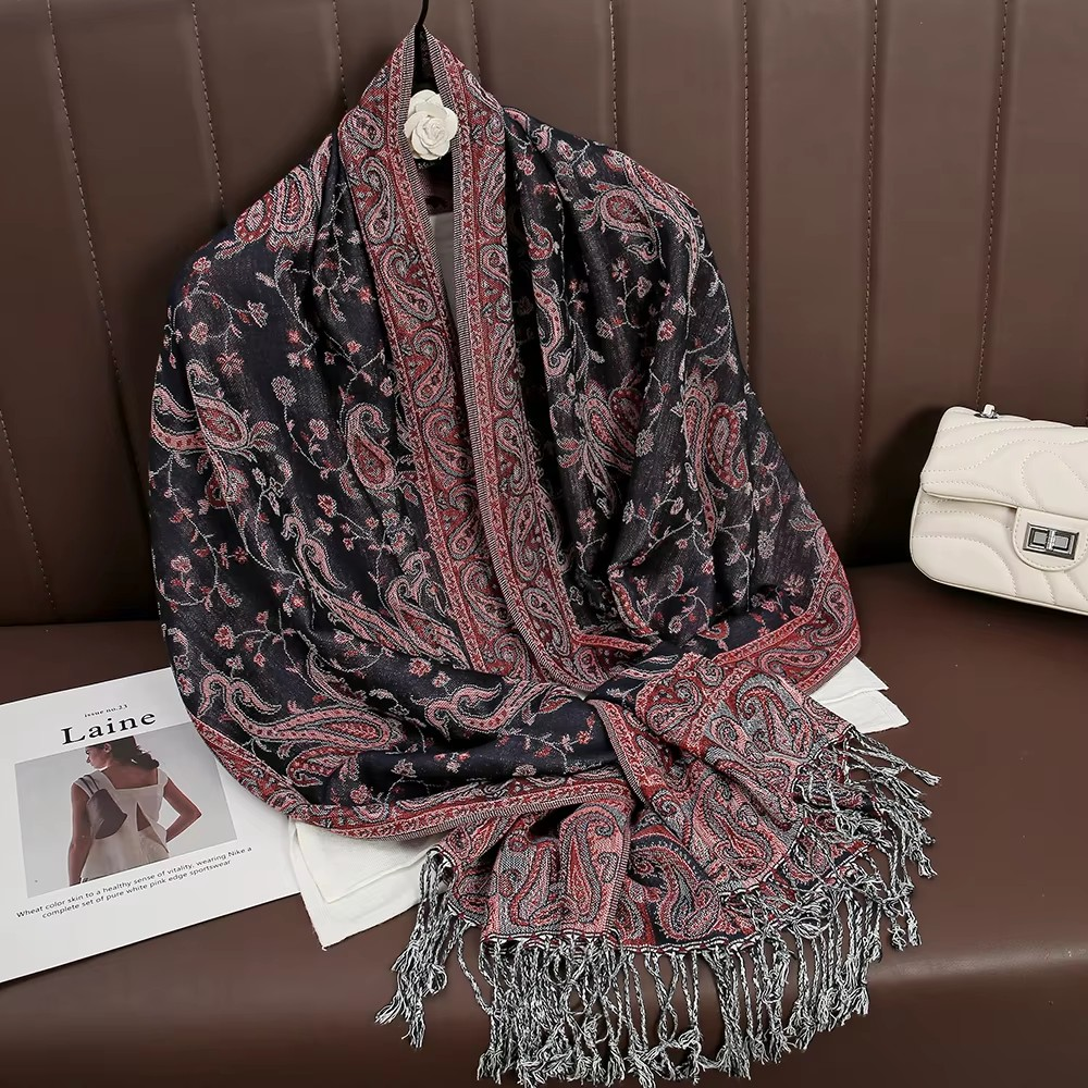 Reversible Paisley Pashmina Shawl