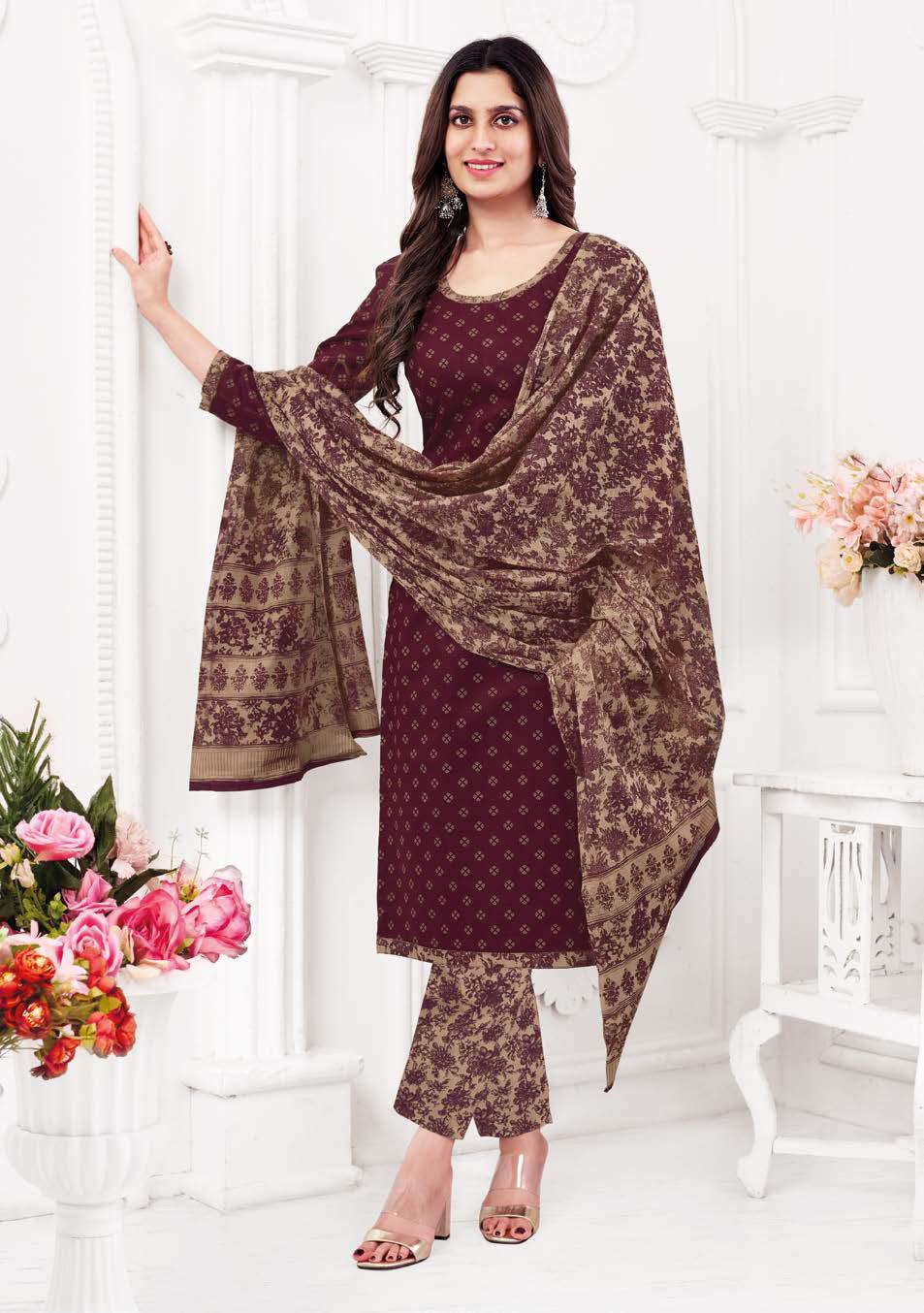 Cotton Printed Kurti Bottom with Dupatta Set