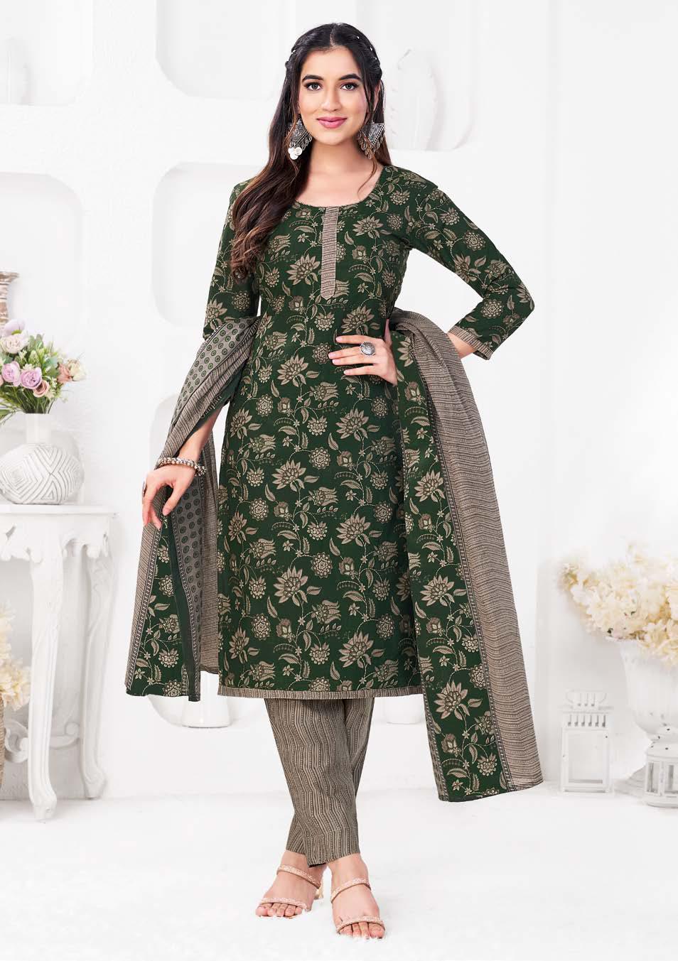 Cotton Printed Kurti Bottom with Dupatta Set