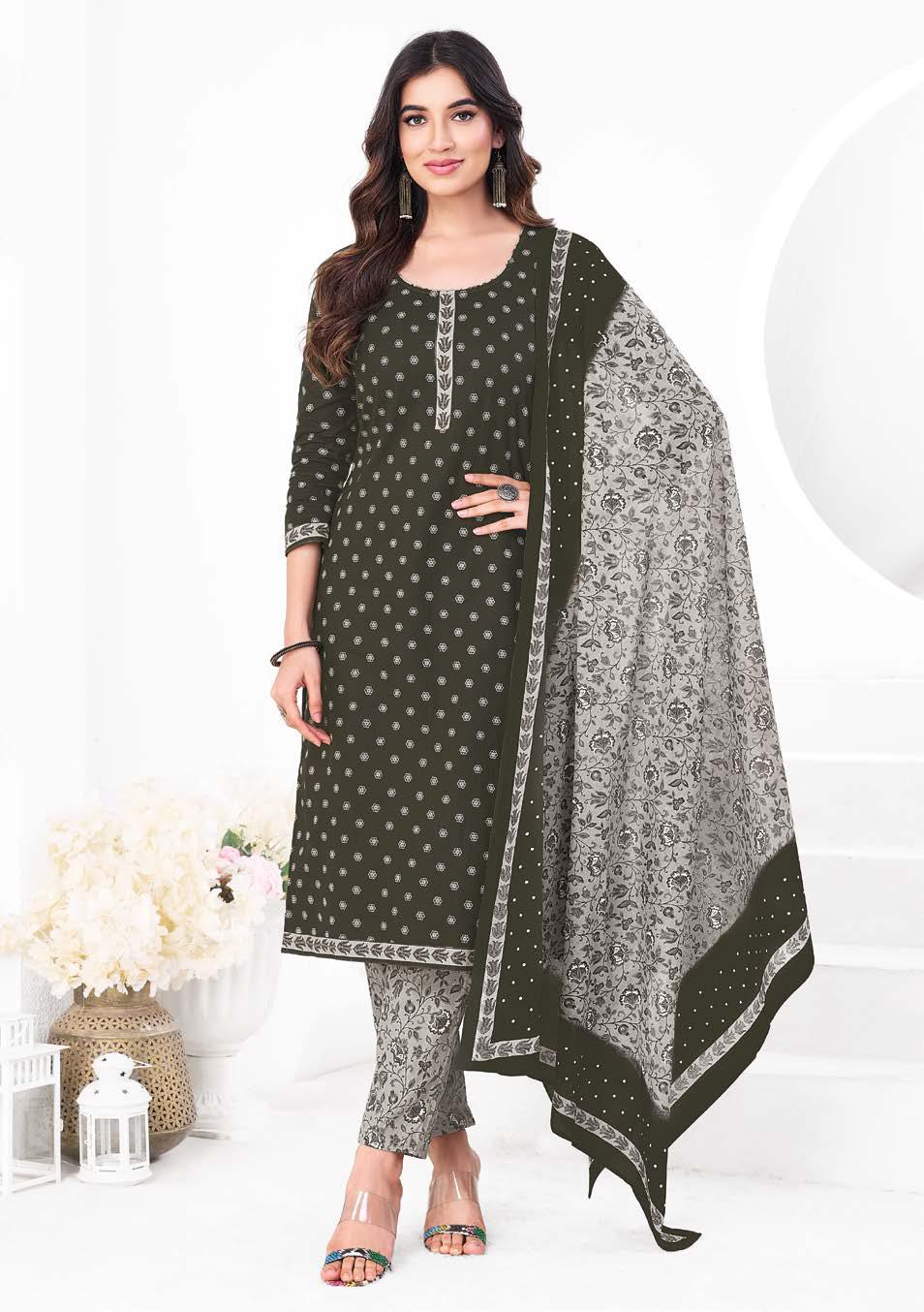 Cotton Printed Kurti Bottom with Dupatta Set