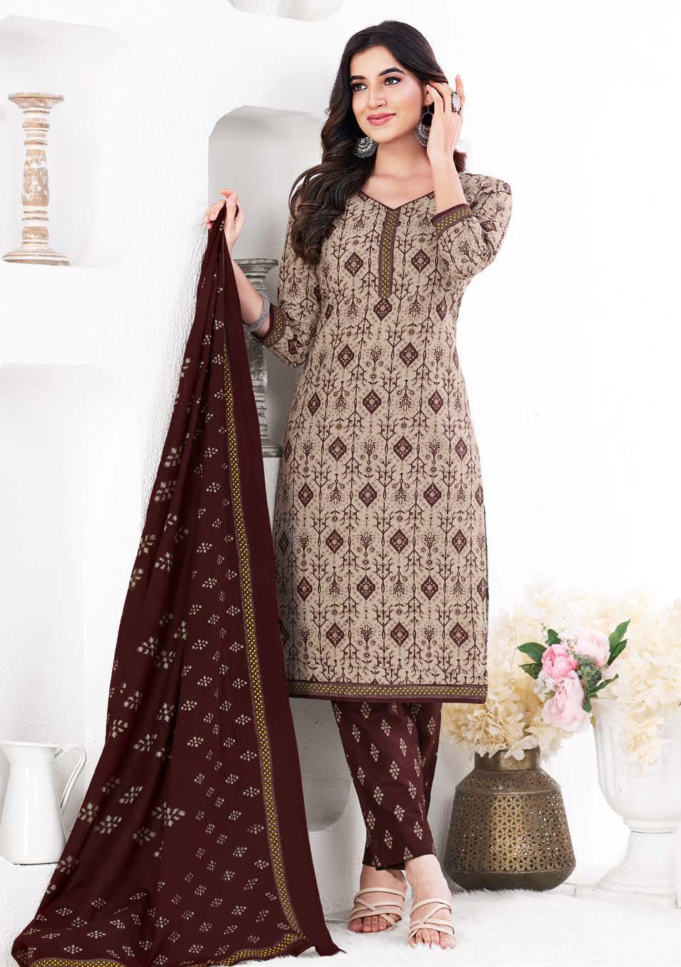 Cotton Printed Kurti Bottom with Dupatta Set