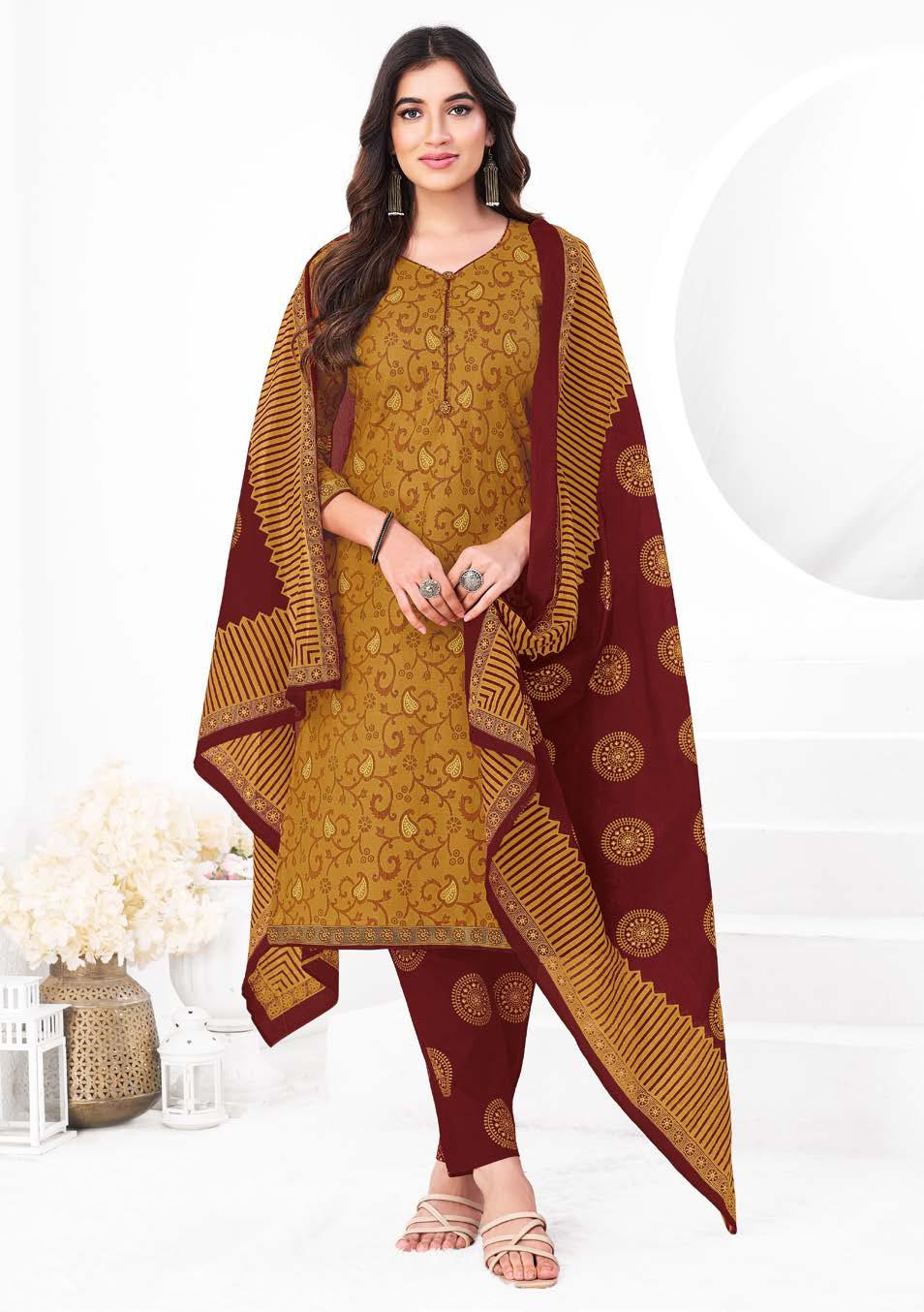 Cotton Printed Kurti Bottom with Dupatta Set