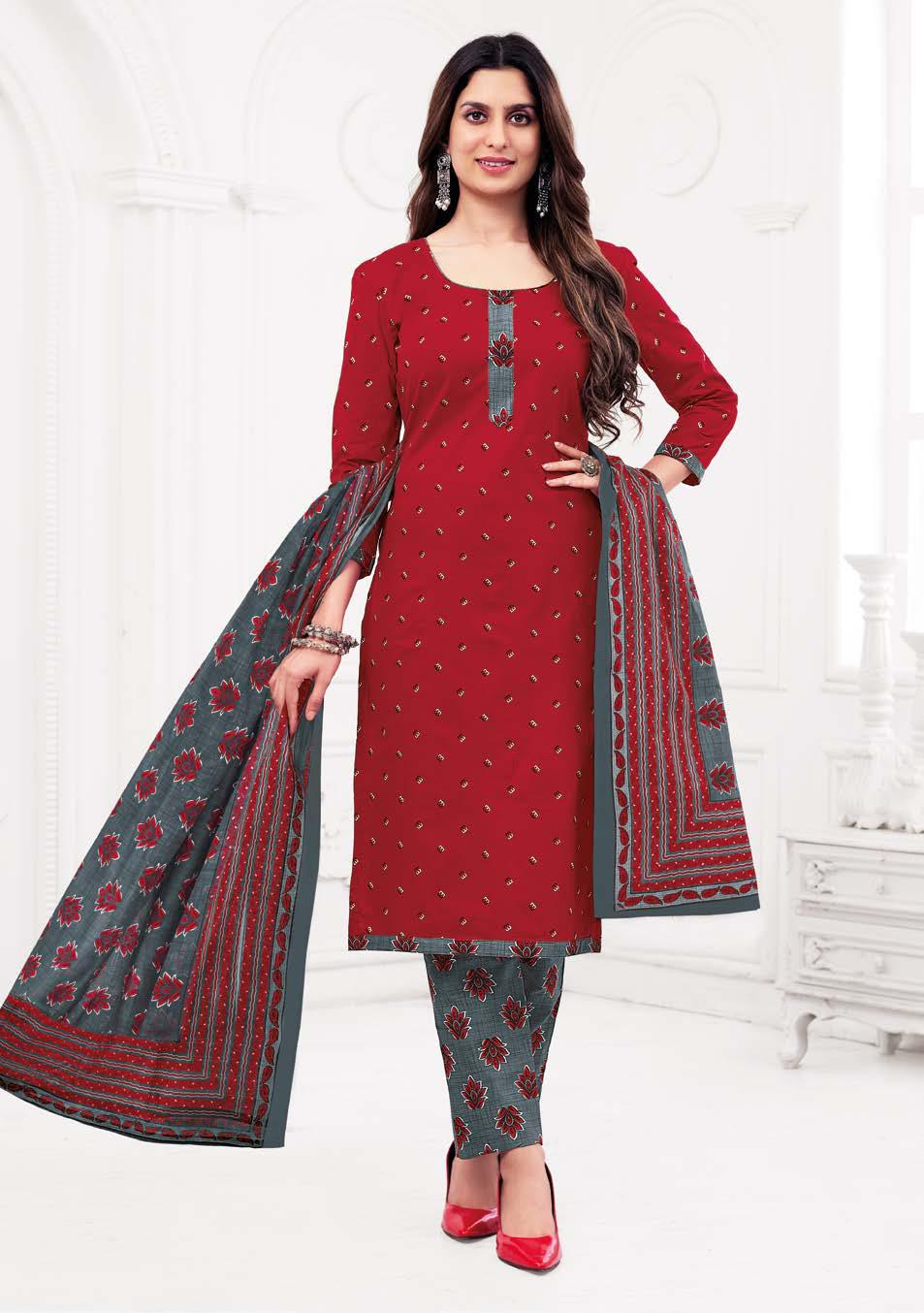 Cotton Printed Kurti Bottom with Dupatta Set
