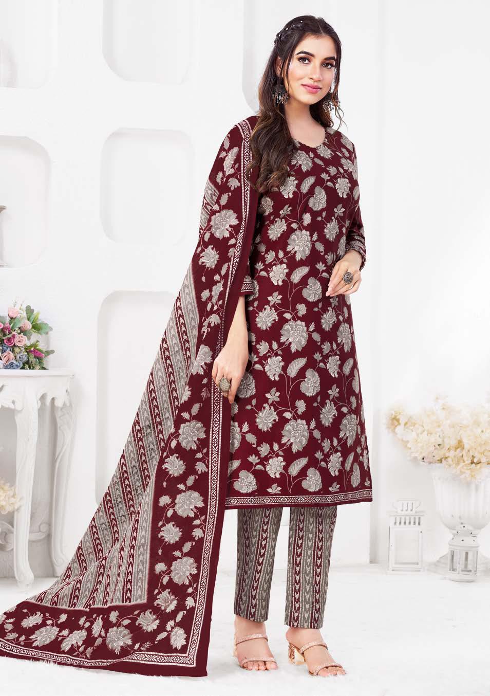 Cotton Printed Kurti Bottom with Dupatta Set