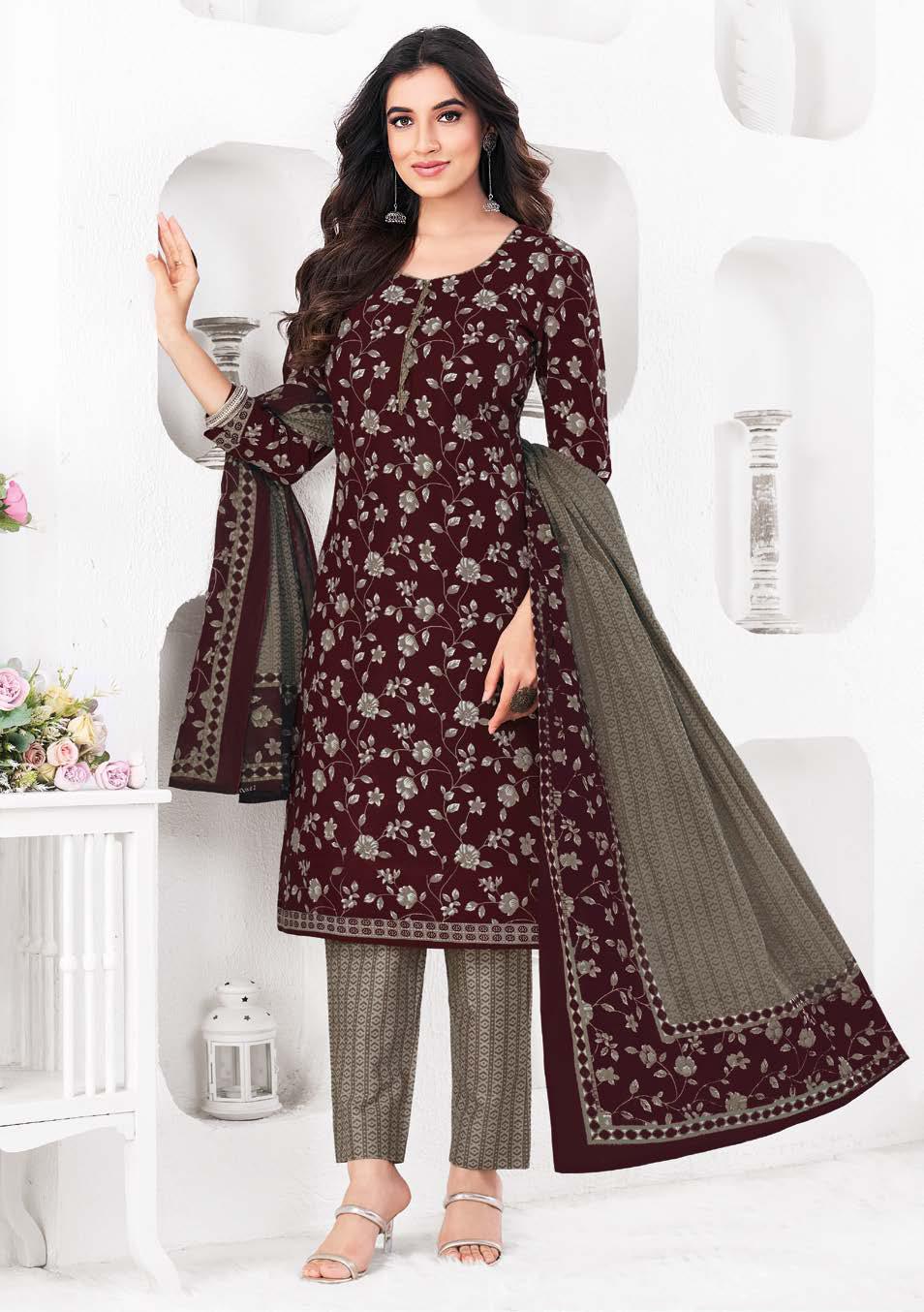 Cotton Printed Kurti Bottom with Dupatta Set