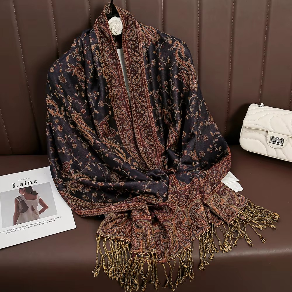 Reversible Paisley Pashmina Shawl