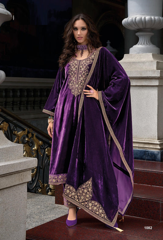 Velvet Designer Salwar Kameez