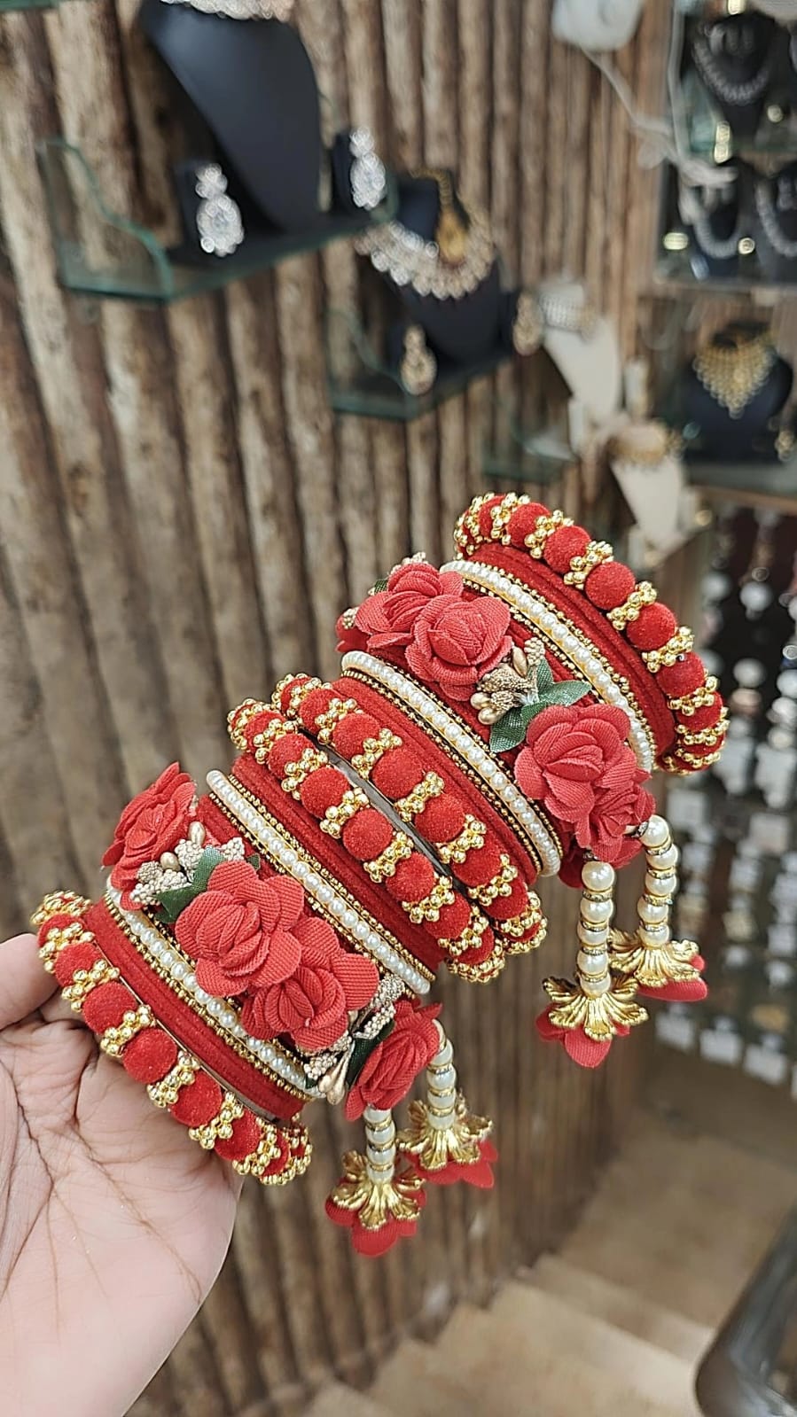 Velvet Flower Bangles