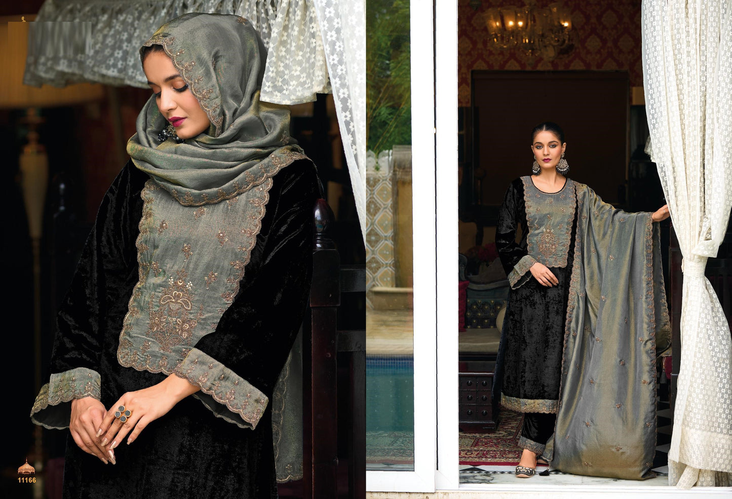Velvet Embroidered Salwar Kameez - D10