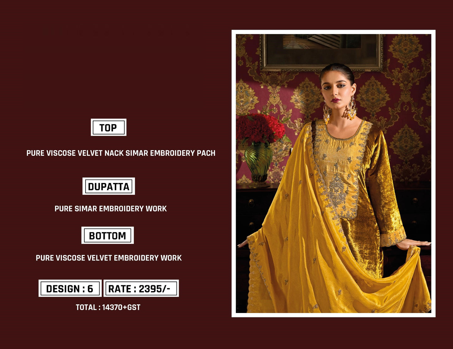Velvet Embroidered Salwar Kameez - D10