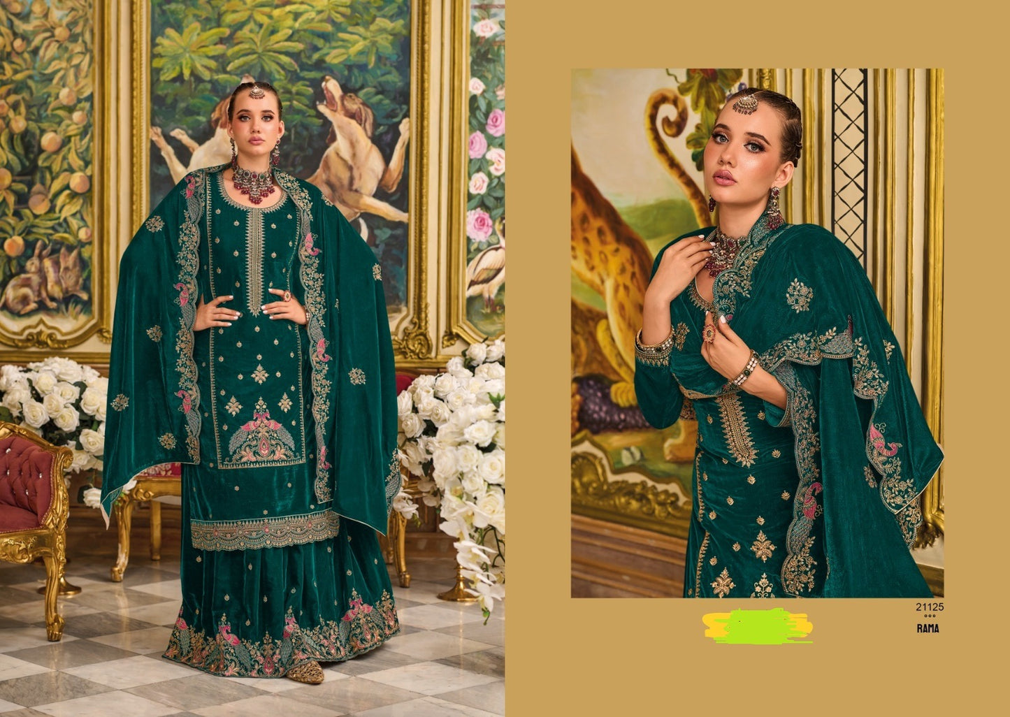 Velvet Pashmina Salwar Kameez Set