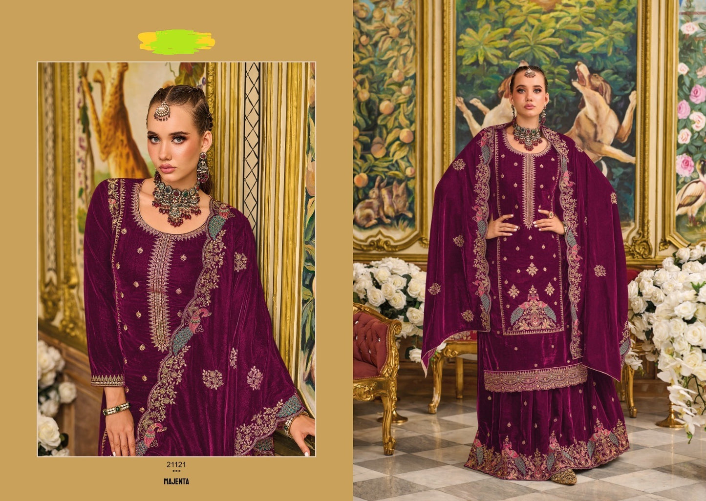 Velvet Pashmina Salwar Kameez Set