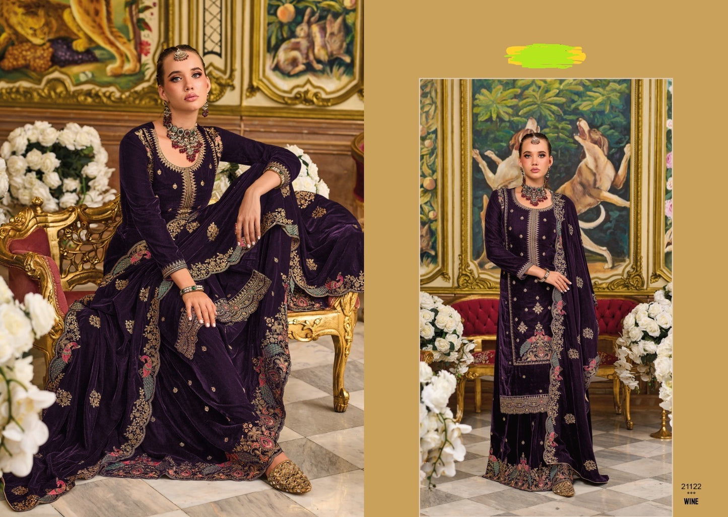 Velvet Pashmina Salwar Kameez Set