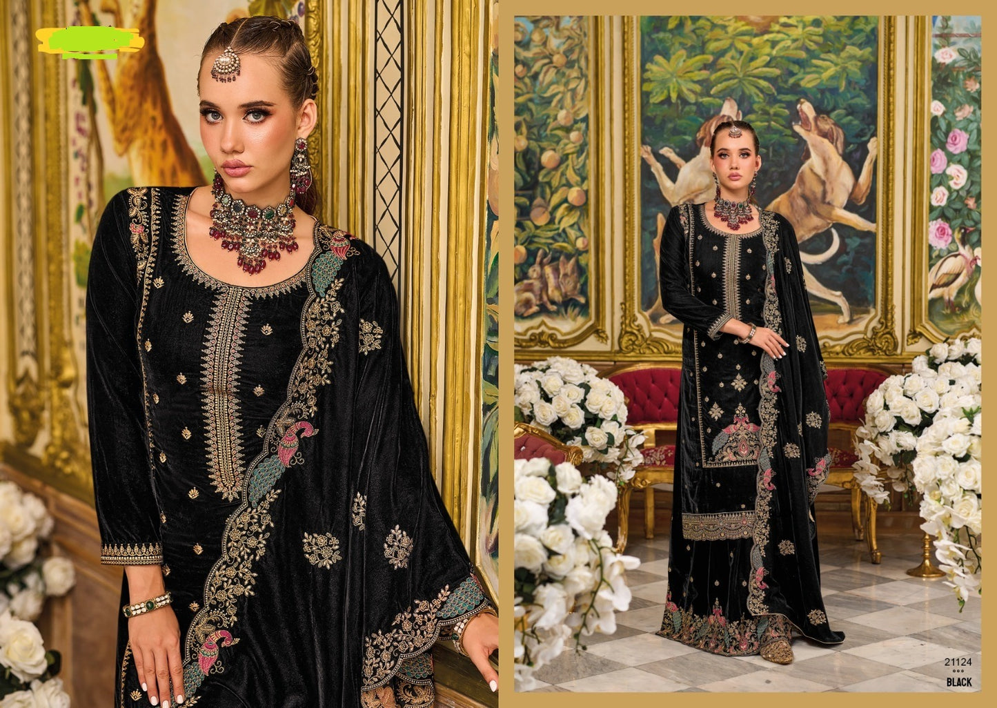 Velvet Pashmina Salwar Kameez Set