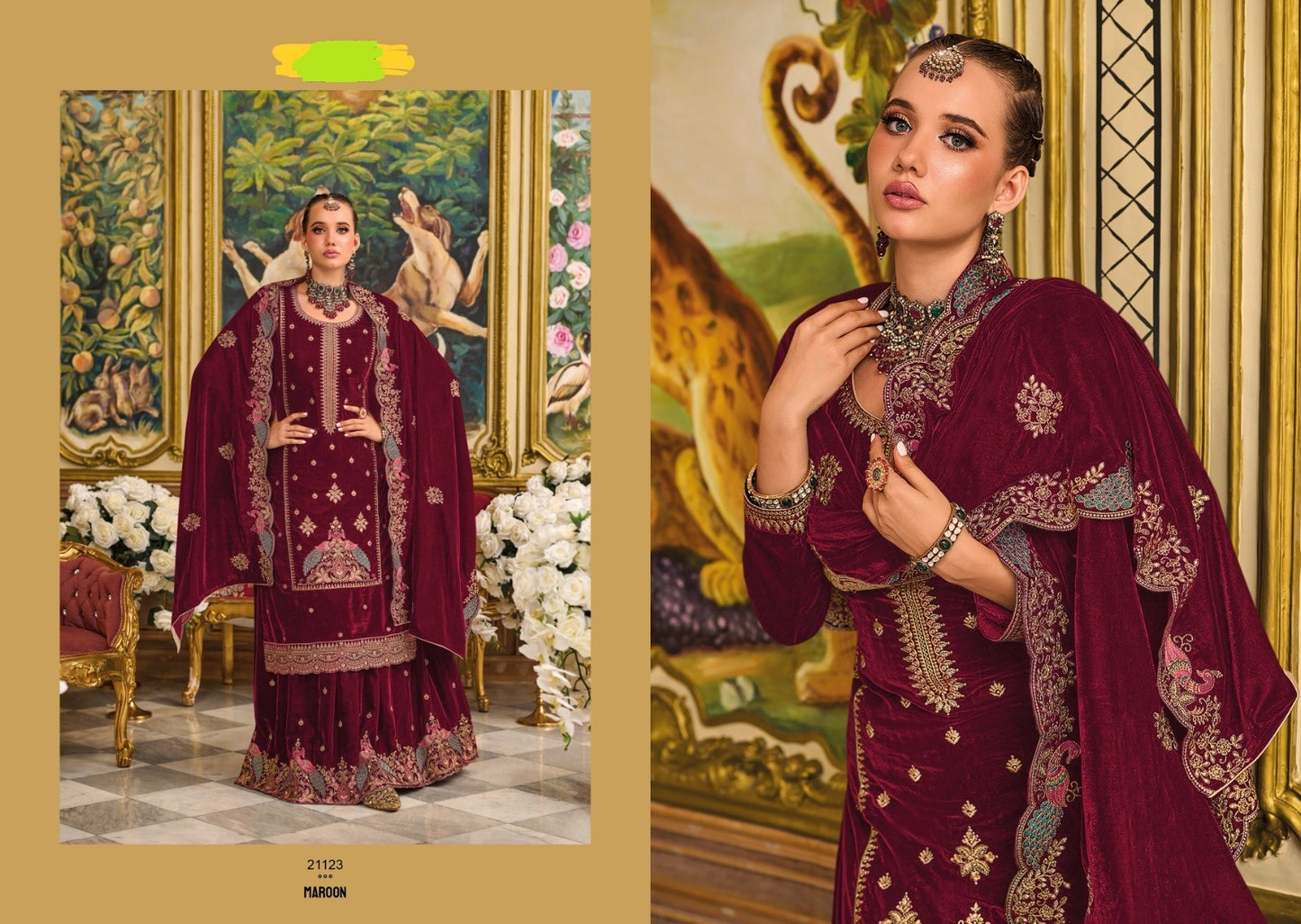 Velvet Pashmina Salwar Kameez Set