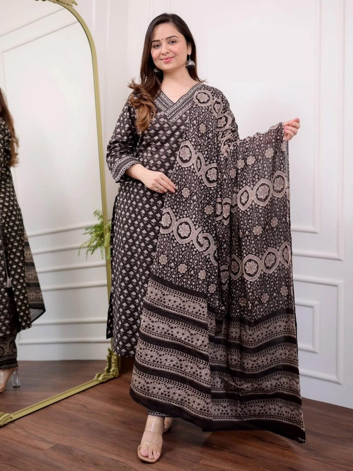 Fancy Kurti with Bottom and Dupatta D-03