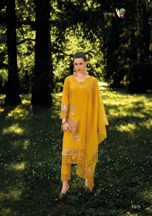 Applique & Embroidered Kurti Pant with Dupatta