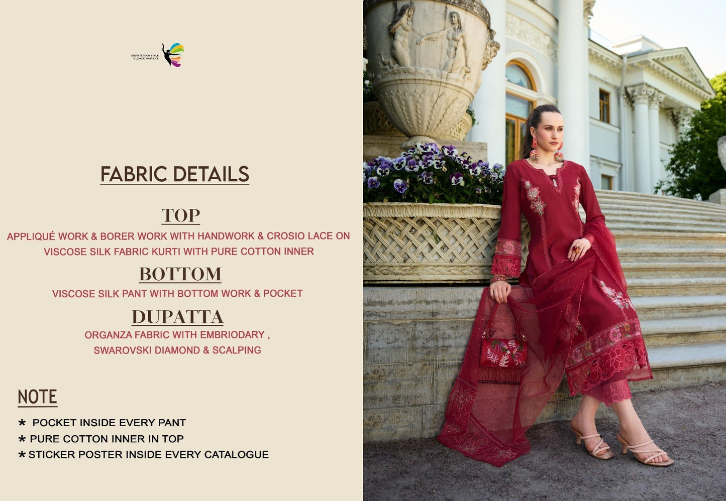 Applique & Embroidered Kurti Pant with Dupatta